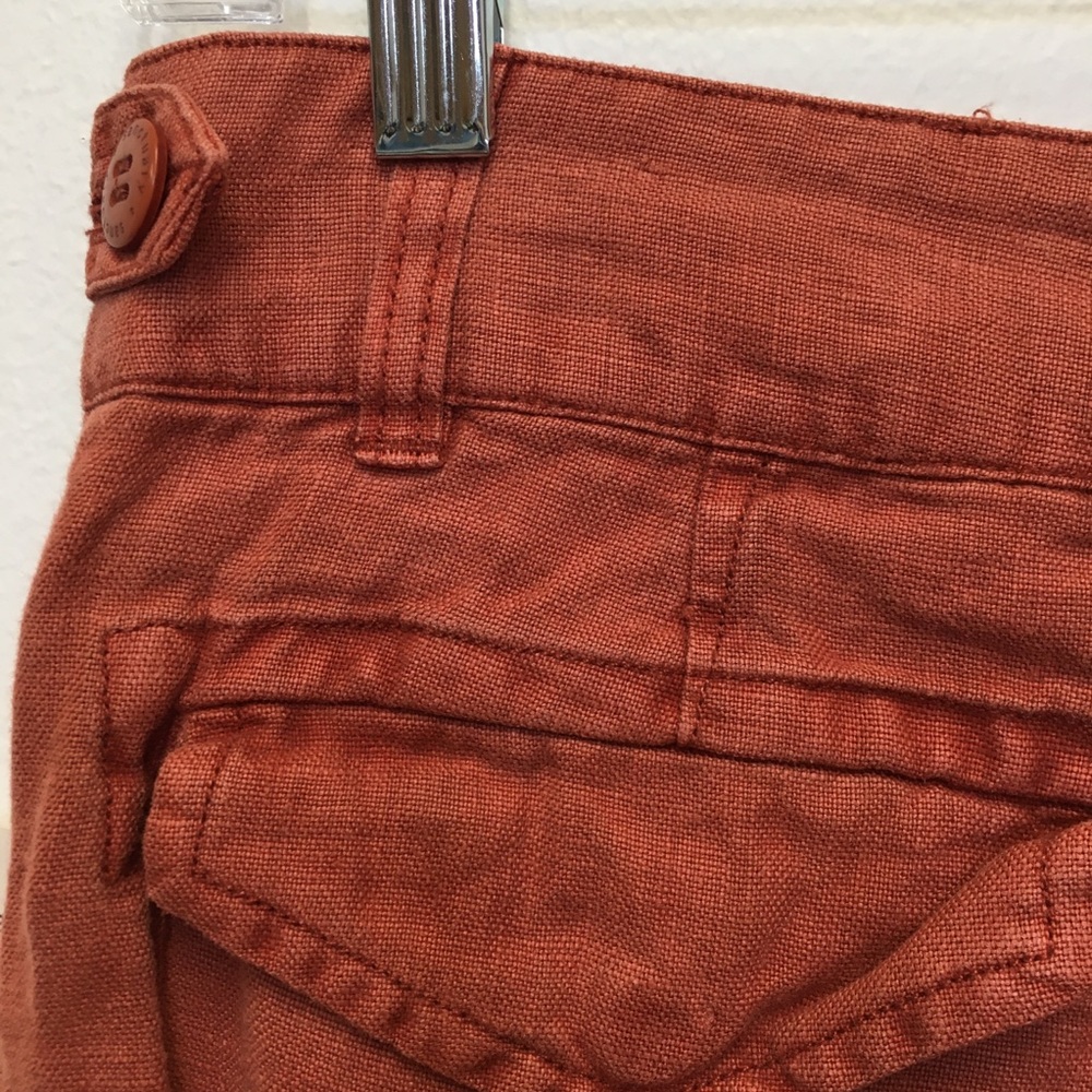 Sanctuary 100% Linen Crop Cargo Pants 28 Red Terracotta Casual Relaxed Lagenlook - Picture 10 of 11